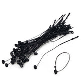 Plastic Price Tags (1 Pack, 500 Pieces) 3 Inch Black Loops Snap Locks Tying Fastener Hooks Ties Pins